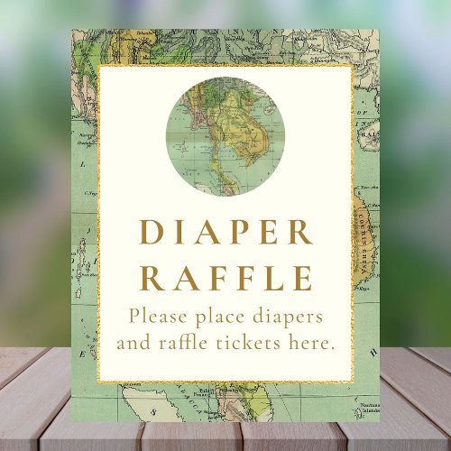 Travel Baby Shower Diaper Raffle Table Sign
