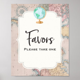 Travel Baby Shower Favor Sign Adventure Shower