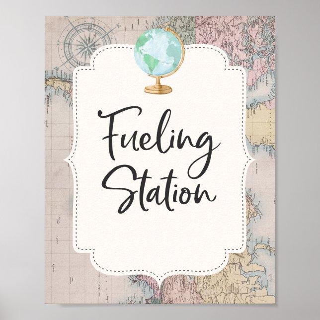 Travel Baby Shower Fueling Station Sign Adventure (Front)