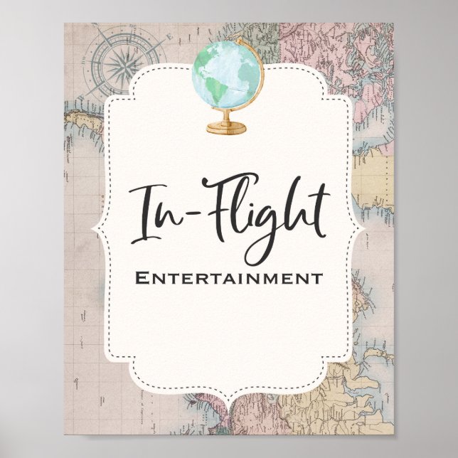 Travel Baby Shower In-Flight Entertainment Sign (Front)