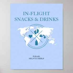 Travel Baby Shower In Flight Food Table Sign