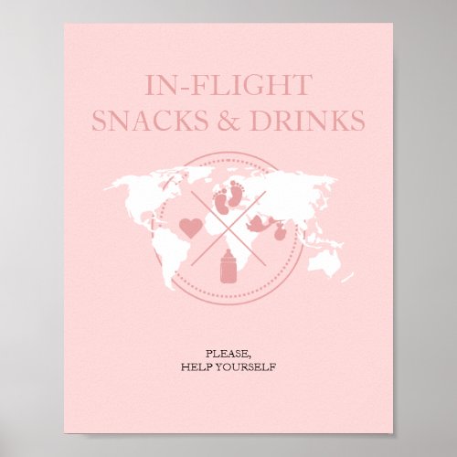 Travel Baby Shower In Flight Food Table Sign