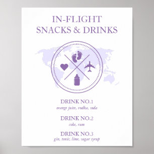Travel Baby Shower In Flight Food Table Sign