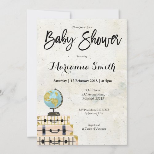 Travel Baby Shower Invitation