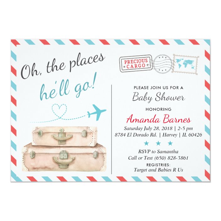 travel baby shower invite