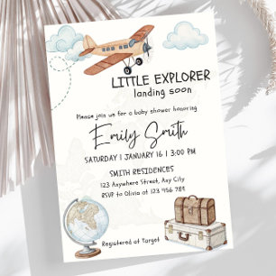 Travel Baby Shower Invitation Template Little Expl