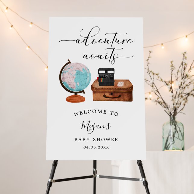 Travel Baby Shower Welcome Sign (In Situ (Stand))