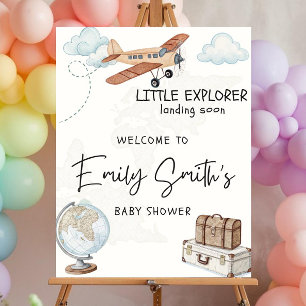 Travel Baby Shower Welcome Sign Template, Little 