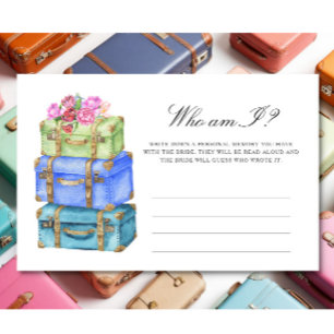 Travel bags - Who am I bridal shower game Stationery