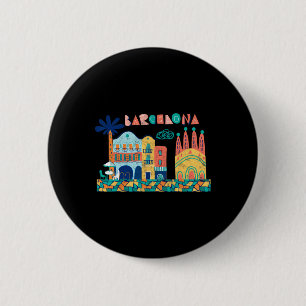 Travel Barcelona Spain Europe Spanish Family Vacat Button