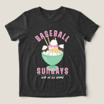 Travel Baseball Sundays Ice Cream T-Shirt