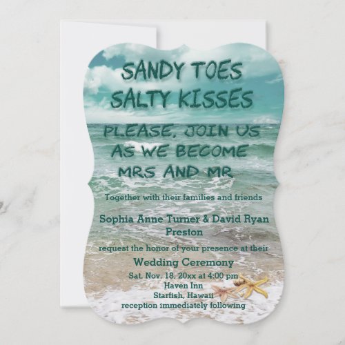 Travel Beach Destination Starfish Wedding Invitation