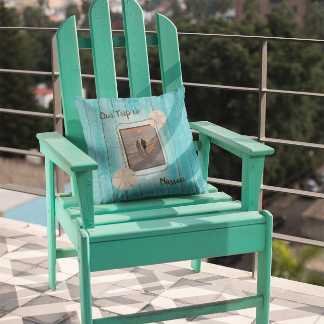 Travel Beach Photo Throw Pillow (Creator Uploaded)