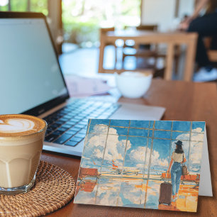 Travel Birthday Airplane Airport Runway Aviation Card