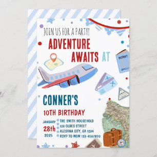 Travel Birthday Invitation Destination Theme Party