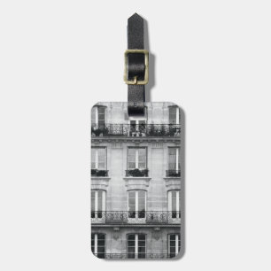 Travel Black and White Vintage Building In Paris Luggage Tag