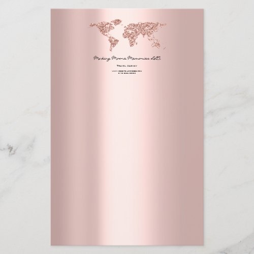 Travel Blogger Agency Earth Globe Rose Glitter 