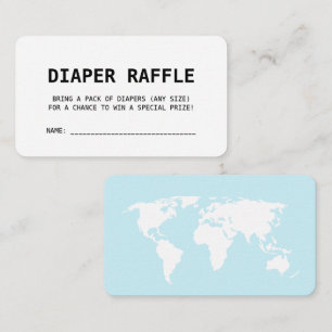 Travel Boarding Pass Baby Blue Diaper Raffle Enclosure Card