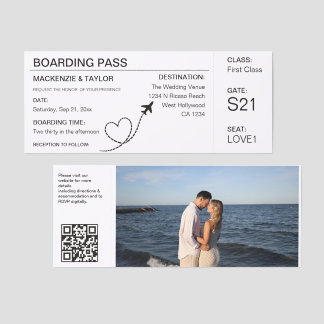 Travel Boarding Pass Wedding Ticket Invitation