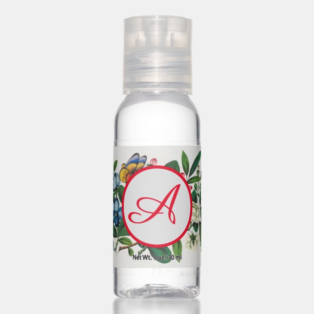 Travel Bottle Set Chinese Flowers Custom Initial Hand Sanitizer (Front)
