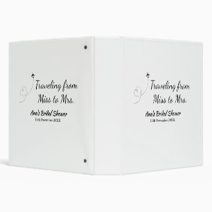 Travel bridal shower add name date miss to Mrs sim 3 Ring Binder