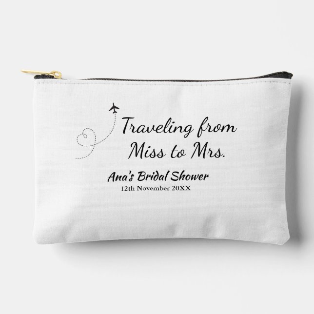 Travel bridal shower add name date miss to Mrs sim Accessory Pouch (Front)