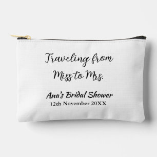 Travel bridal shower add name date miss to Mrs sim Accessory Pouch