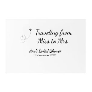 Travel bridal shower add name date miss to Mrs sim Acrylic Print