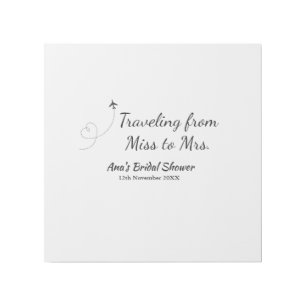Travel bridal shower add name date miss to Mrs sim Gallery Wrap