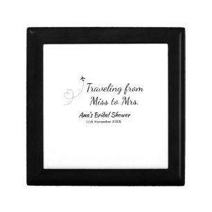 Travel bridal shower add name date miss to Mrs sim Gift Box