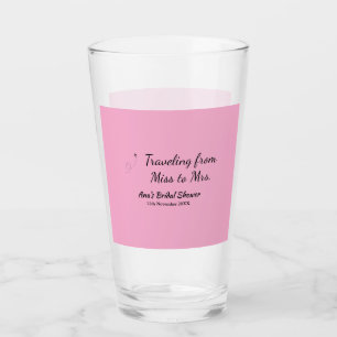 Travel bridal shower add name date miss to Mrs sim Glass