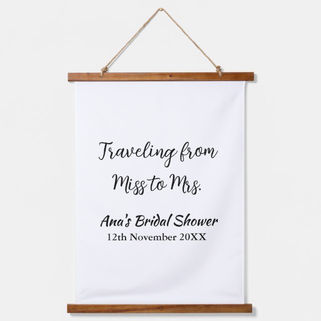 Travel bridal shower add name date miss to Mrs sim Hanging Tapestry (Front)