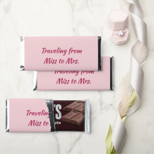 Travel bridal shower add name date miss to Mrs sim Hershey Bar Favors