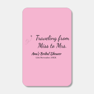 Travel bridal shower add name date miss to Mrs sim Matchboxes
