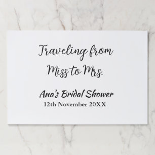 Travel bridal shower add name date miss to Mrs sim Paper Pad