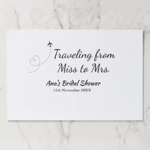 Travel bridal shower add name date miss to Mrs sim Paper Pad