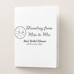 Travel bridal shower add name date miss to Mrs sim Pocket Folder