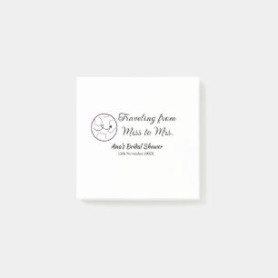 Travel bridal shower add name date miss to Mrs sim Post-it Notes