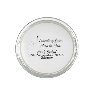 Travel bridal shower add name date miss to Mrs sim Ring