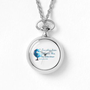 Travel bridal shower add name date miss to Mrs sim Watch