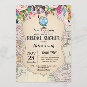 Travel Bridal Shower Invitation