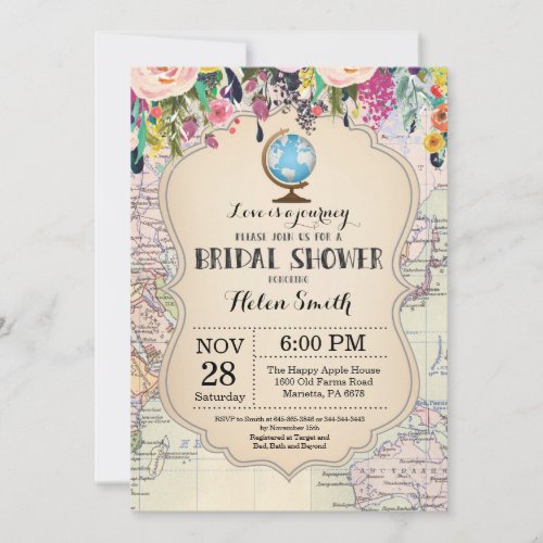 Travel Bridal Shower Invitation