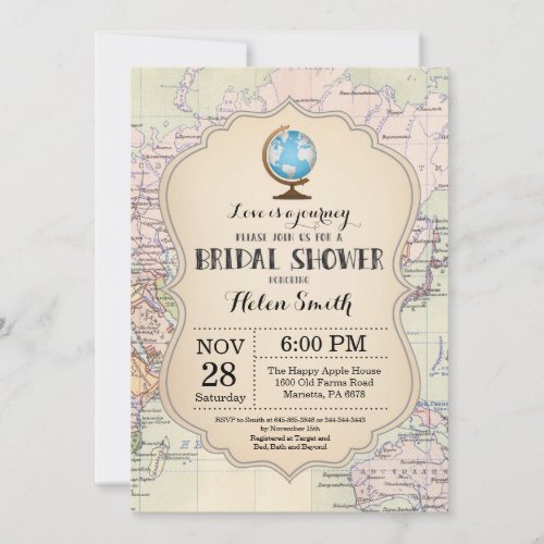 Travel Bridal Shower Invitation