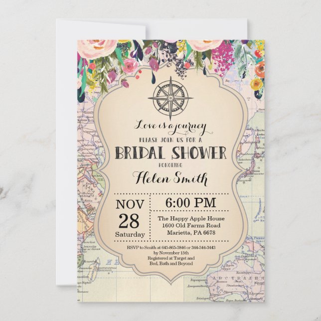 Travel Bridal Shower Invitation (Front)