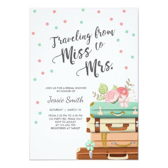 Travel Bridal shower invitation Miss to Mrs