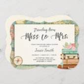 Travel Bridal shower invitation Miss to Mrs (Front/Back)