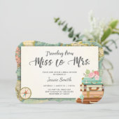 Travel Bridal shower invitation Miss to Mrs (Standing Front)