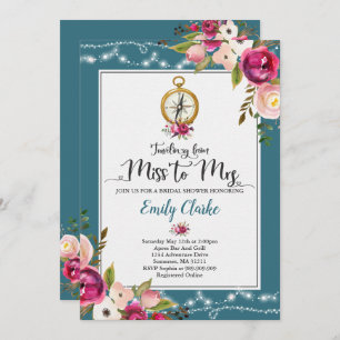 Travel Bridal Shower Invitation Miss To Mrs Shower