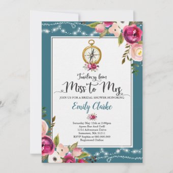 Travel Bridal Shower Invitation Miss To Mrs Shower | Zazzle