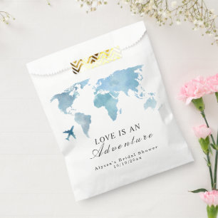Travel Bridal Shower Love Is An Adventure Favor Bag